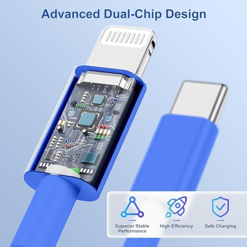 Lightning-Fast 20 W Apple Charger with MFi Certification – 6 ft USB-C to Lightning Cable Included for i Phone 14 Pro Max/14/13 Pro/12 Mini/12/11 & i Pad Air – Compact Power Block for Ultimate Portability and Rapid Charging Efficiency