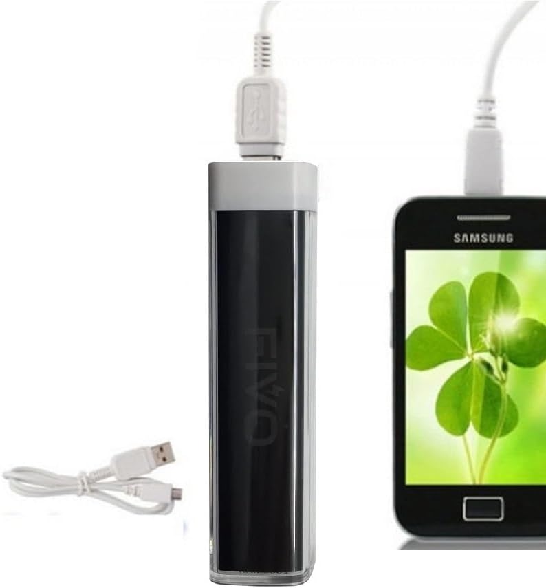 FIVO Ultra-Compact 2600 m Ah Portable Power Bank with USB Cable and Durable Carrying Case – Fast Charging Solution for i Phone, Samsung Galaxy & More (2-Pack) – Perfect for On-the-Go Charging and Emergency Power Supply