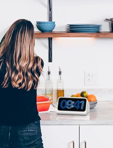 TOPGO Mag Safe Compatible i Phone 16/15 Pro Max Charging Dock – Stylish Bedside Stand with Alarm Clock Functionality, Fast Wireless Charging, Adjustable Viewing Angle, and Built-in Cable Management for a Clutter-Free Nightstand Experience