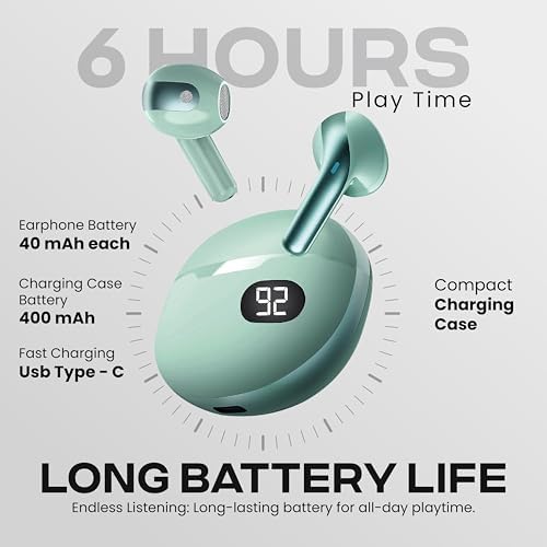 Gabba Goods Bliss Wireless Bluetooth Earbuds – Ultimate Ergonomic In-Ear Fit with Touch Controls for Seamless Audio Experience, 6-Hour Playtime & Built-in Mic for Crystal Clear Communication – Perfect for Travel, Gym, Home & Gaming Compatibility in Stylish Black Finish