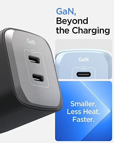 Experience Unmatched Charging Efficiency with Spigen Ga N III 452 45 W Dual USB-C Wall Charger – Portable Fast Charging Adapter for i Phone, Samsung Galaxy, and Pixel Devices – Compact Foldable Design for Ultimate Convenience
