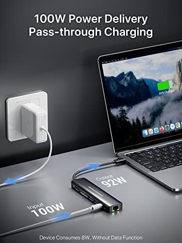 Transform Your Tech Experience with the Dockteck 7-in-1 USB C Hub Multiport Adapter – Ultimate 4 K HDMI, High-Speed Ethernet, 100 W PD Charging, Dual USB 3.0 Ports & SD/TF Card Reader for Mac Book, i Pad, HP, Dell XPS & More – Perfect for Seamless Connectivity and Enhanced Productivity!