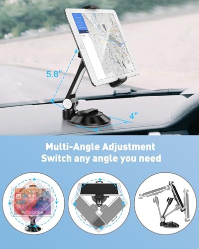 Maximize Your Mobile Utility with the Above TEK i Pad Suction Mount – Versatile Phone & Tablet Holder for 4″-11″ Devices | Secure Suction Cup Technology for Cars, Trucks, and Home Use | Adjustable Arm for Perfect Viewing Angles | Lightweight and Durable Design for Easy Portability | Ideal for Hands-Free Navigation, Streaming, and Calls | Elevate Your Experience on Windows, Mirrors, and Dashboards