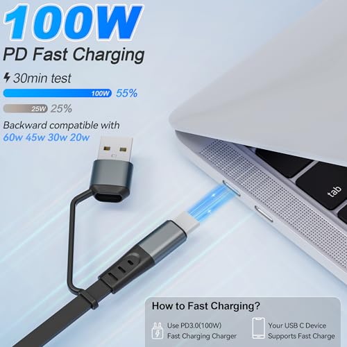 Ultra-Fast 100 W Retractable Charging Cable for Apple & Samsung – Compact USB-C to Lightning Solution for i Phone, i Pad, and Galaxy Watch 6/7 – Durable Travel-Friendly Multi-Device Charger for Tech Enthusiasts