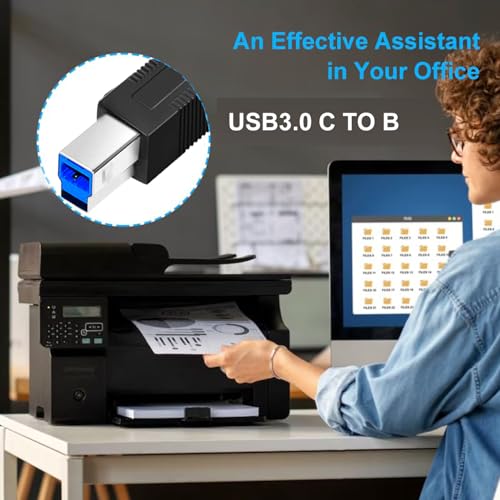 USB C to USB B 40FT Cable， 3.0 USB Type C Cable Compatible with Docking Station, External Hard Drivers, Scanner and More – Enhanced Compatibility and Speed