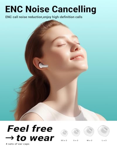 ACEFAST T9 True Wireless Bluetooth Earbuds – Advanced 5.3 Connectivity with Enhanced ENC Noise Cancellation for Optimal Sound Experience, 30-Hour Battery Life, and IPX4 Waterproof Design – Elegant White Finish with Integrated Microphone and LED Battery Display for Effortless Calls and Music Enjoyment Anywhere