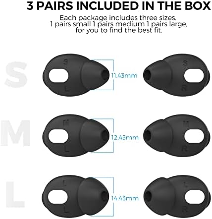 Aha Style Premium Silicone Ear Tips for Air Pods 3 (2021) – 3 Pairs in Large, Medium, and Small Sizes for Maximum Comfort and Noise Isolation – Ideal Apple Air Pods Accessories for Audiophiles Seeking Superior Sound Quality and Enhanced Listening Experience