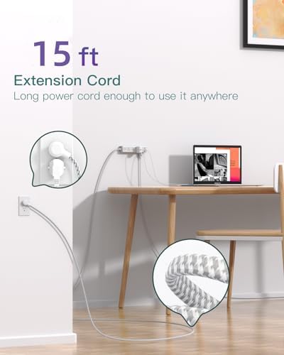 10-Foot Power Strip Surge Protector with 12 Outlets & 3 USB Ports – Wall-Mountable Extension Cord for Optimal Device Charging in Dorm Rooms, Offices, and Homes – 1050 J Overload Protection for Enhanced Safety and Efficiency – Sleek Black Design for Clutter-Free Use