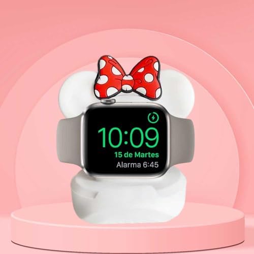 Stylish Cartoon Silicone Apple Watch Charging Dock – Enhanced Nightstand Compatibility for All Series Ultra/8/SE2/7/6/5/4/3/2/1 – Fast-Charging Solution with Tidy Cable Management for Personalized Décor and Elevated Viewing Experience