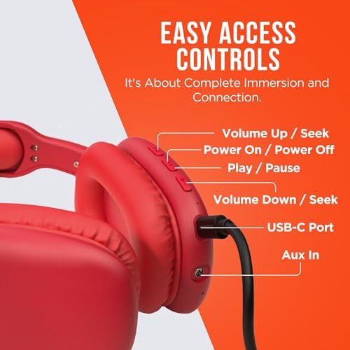 Transform Your Listening Journey with Premium Foldable Bluetooth Over-Ear Headphones – Superior Noise Isolation for Ultimate Focus, Plush Foam Ear Cushions for Extended Comfort, and Built-in Microphone for Effortless Communication – Perfect for Fitness Enthusiasts and Travel Lovers Alike, Unisex Design for All Users