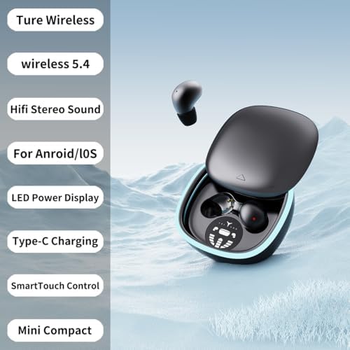 Ultra-Compact Wireless Sleep Earbuds | Advanced Bluetooth 5.4 Noise Cancelling Headphones for Side Sleepers | Immersive Hi-Fi Stereo & Deep Bass | Invisible White Comfort for Disturbance-Free Rest and Daily Use