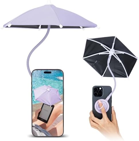 Magnetic Cell Phone Umbrella for Sun,Universal Cute Phone Sunshade Shield Cover with 360°Adjustable & Rotatable Phone Ring,Outdoor Anti-reflective Phone Sun Visor for Magsafe Cell Phone/Android/Kindle – Enhanced Compatibility and Speed