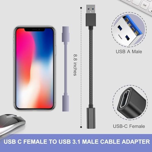Transform Your Connectivity: Basesailor 3.3 FT USB 3.0 to USB-C Adapter Duo for Lightning-Fast Data Transfer and Universal Charging – Compatible with i Phone 16, i Pad Mini 7, Samsung Galaxy S24/S25, Z Fold/Flip – Exceptional 5 Gbps Speed, Durable Design for Everyday Use