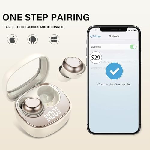 Ultimate Sleep Solutions: 2025 Bluetooth 5.4 True Wireless Earbuds for Side Sleepers – 53 Hours of Hi-Fi Sound, Advanced 3 D Noise Cancellation, IP7 Waterproof, Quick USB-C Charging – Experience Restful Nights and Unmatched Comfort Anytime, Anywhere