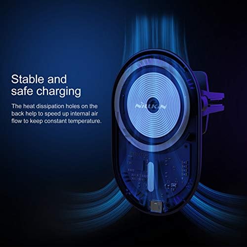 Nillkin Magnetic Wireless Car Charger for i Phone – 7.5 W Qi-Compatible Charging Station for Air Vent and Dashboard – Effortless Attachment, Enhanced Stability, and Stylish Design for i Phone 13 Pro/12 Pro/13 Pro Max/12 Pro Max – Ultimate Convenience and Portability
