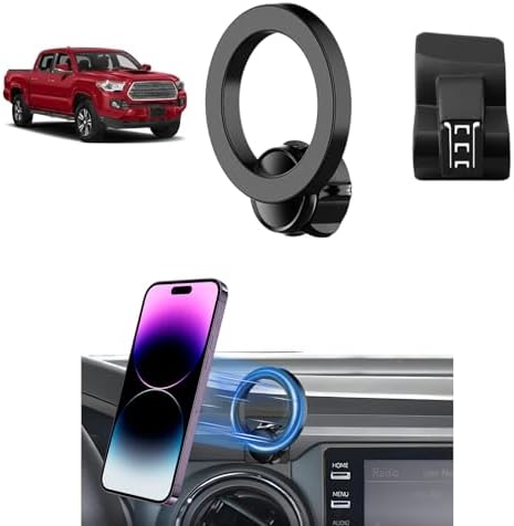 Upgrade Your Toyota Tundra or Sequoia Driving Experience with the 360° Rotating Mag Safe Phone Holder – Premium Dashboard Mount Designed for 2020-2025 Models, Ensures Safety, Accessibility, and Sleek Aesthetics Without Air Vent Obstruction