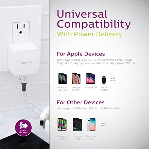 Philips 24 W USB Power Strip with 6 ft Braided Cable – Ultimate Charging Station for i Phone, i Pad, Samsung Galaxy & Google Pixel – 4 Port USB-A Design for Fast & Efficient Device Charging – Sleek & Durable Solution for Home, Office & Travel