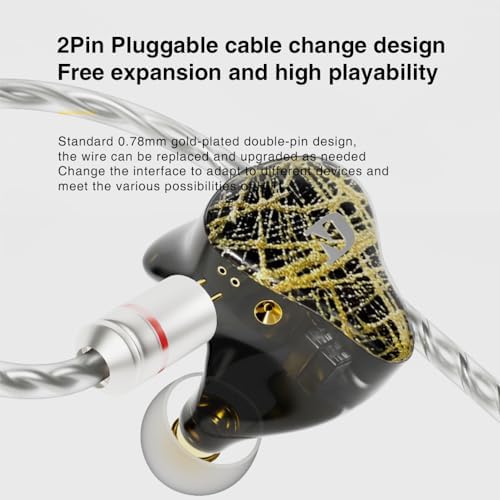 Premium CCA ND 001 4 BA+1 DD In-Ear Monitors: Hi-Fi Audiophile Earphones with Deep Bass, Tangle-Free Detachable Cable & Microphone for Enhanced Compatibility and Comfort – Perfect for Music Lovers and Professionals
