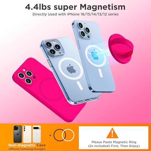 Upgraded Magnetic Phone Grip for i Phone: Premium Silicone Loop Holder with Mag Safe Compatibility – Ergonomic 360-Degree Stand, Non-Slip Design in Sleek Black for Enhanced Comfort and Secure Handling on i Phone 16/15/14/13/12 Pro Max/Plus