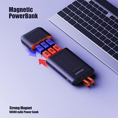 Power Your Devices Anywhere with the 45 W USB-C Portable Charger – 10000 m Ah External Battery Pack with Built-in AC Wall Plug for Rapid Charging of i Phone, Laptop & Android – 5 Outputs for Ultimate Versatility and Convenience