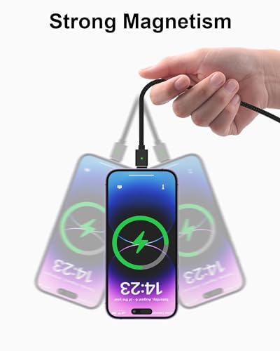 Maximize Your Device Charging Potential with the ZBF Magnetic 3-in-1 Cable Set – Rapid 3 A Power Delivery, 480 Mbps Data Sync, and Effortless Magnetic Connectors for USB-C, i Phone, and Micro USB Compatibility – Durable Multi-Length Options Perfect for Home, Office, and Travel Use