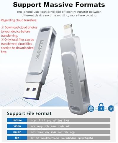 MFi Certified 128 GB Photo Stick – High-Speed USB Flash Drive for i Phone, i Pad, Android & PC | Ultimate External Storage Solution with Dual Interface for Effortless Data Transfer and Backup