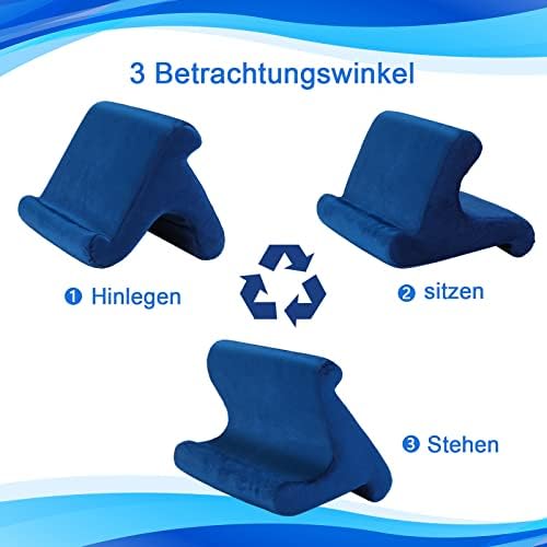 Ergonomic Adjustable Tablet Pillow Stand – Lightweight Multi-Device Holder for Ultimate Comfort on Bed & Sofa, Three Customizable Viewing Angles for i Pad Pro, Kindle, E-Readers, and Smartphones (Gray) – Perfect for Leisure and Hands-Free Use