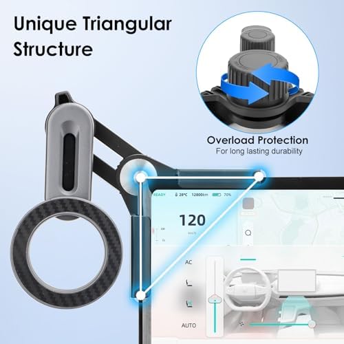 Upgrade Your Tesla Experience with the EEEKit Magnetic Phone Holder – Premium Mag Safe-Compatible Dashboard Mount for Model 3, Model Y & Cybertruck – Effortless No-Glue Installation, Unmatched Stability, and Versatile Viewing Angles – Perfect Blend of Aesthetic and Utility for Safe Navigation and Hands-Free Convenience