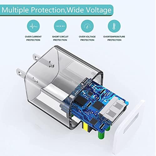 Quigg Cube MFi Certified i Phone Charger Set – 2-Pack 6 FT Lightning Fast Charging Cables with Compact USB Wall Adapters for i Phone 13/12/11/10/X/8 Plus/XR/XS Max/SE/i Pad – Ultimate Charging Convenience and Speed for Home & Travel