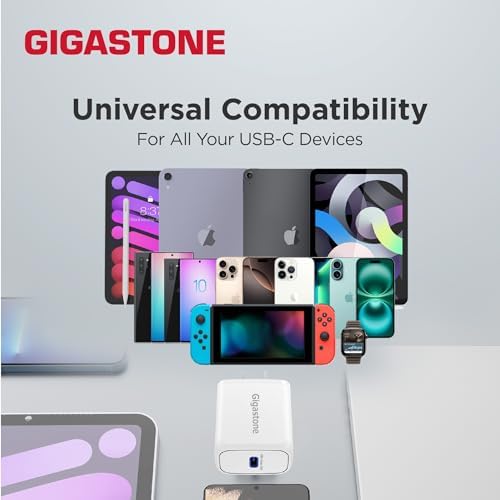 Gigastone 12 W Dual Port USB C & A Wall Charger [3-Pack] – Fast Charging Power Block for i Phone 16/15/14/13/12 & Samsung S24/S23/S22 – Compact Travel Charger with 2.4 A Output for Quick Device Boosts – Enhanced Compatibility for E-Readers & More