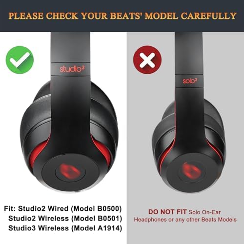 Transform Your Beats Studio Listening with Solo WIT Premium Replacement Ear Pads – Luxurious Soft Protein Leather Cushions Featuring Noise Isolation Memory Foam for Ultimate Comfort and Superior Sound Quality, Vibrant Orange Design for Enhanced Style with Studio 2 & 3 Headphones