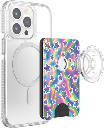 Revolutionary Mag Safe-Compatible Pop Sockets Phone Wallet with Expanding Grip – Rainbow Glass Design for Effortless Wireless Charging & Card Storage, Perfect for Busy Lifestyles