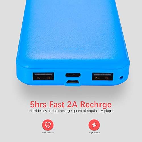 Miady 2-Pack 10000 m Ah Slim Dual USB Portable Power Bank with Type-C Fast Charging – Ultimate Backup Solution for i Phone 16/15/14/13, Galaxy S24/22, i Pad, and Android Devices (Vibrant Red & Blue) – Stay Connected Anywhere!