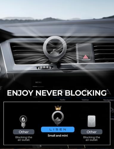 LISEN Magnetic Car Mount Duo – Premium Mag Safe Phone Holder for i Phone 16/15/14/13 Pro Max – 24 Ultra-Strong Magnets for Unmatched Stability – Hands-Free Air Vent Installation – Sleek Green Aesthetic for Trendy Drivers – Elevate Your Driving Experience with Optimal Compatibility and Convenience