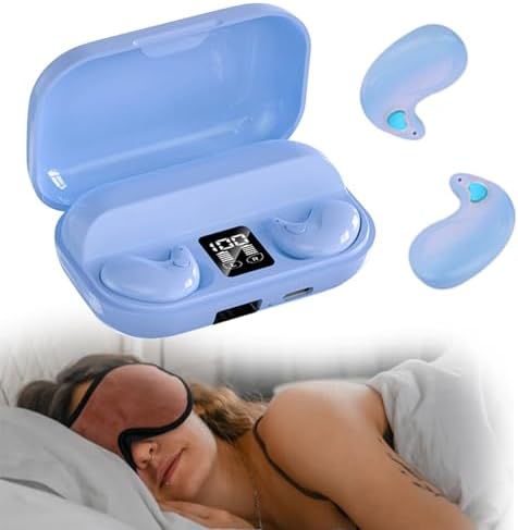 Ultra-Discreet Invisible Sleep Wireless Earbuds – IPX5 Waterproof Mini Earphones for Side Sleepers – Tiny Comfortable Wireless Headphones for Ultimate Sleep Experience – Enhanced Compatibility with Long Battery Life for Peaceful Nights