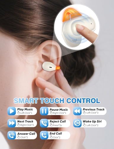Open Ear Wireless Sports Earbuds – Premium Bluetooth 5.3 Connectivity with Superior HD Sound, Engineered for Active Lifestyles, Compatible with i Phone 16 Pro Max & Samsung S25 Ultra, Featherlight & Sweat-Resistant Design, Perfectly Tailored for Small Ears and Enhanced Comfort During Gym Workouts, Running, and Yoga Sessions – Elevate Your Fitness Experience with Unmatched Audio Quality and Freedom of Movement