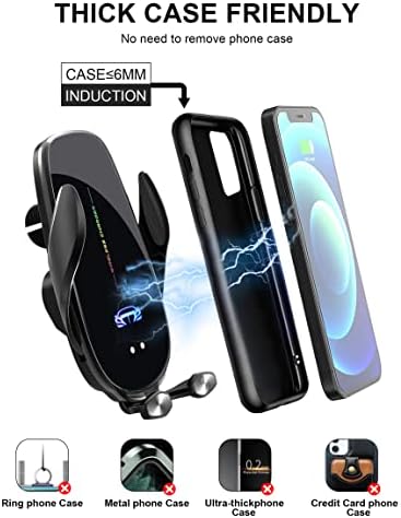 Effortless Fast Charging Wireless Car Mount – 15 W Intelligent Auto-Clamping Qi Charger for i Phone & Android Smartphones – Versatile 360-Degree Rotation Holder for Seamless Navigation – Ultimate Convenience in Car Accessories