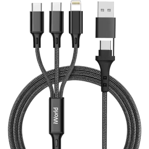Versatile 3-in-1 Fast Charging Cable: Durable Braided Type-C, Micro USB & Lightning Connector for i Phone & Android Devices – Efficient Power Delivery & Tangle-Free Design for Ultimate Convenience