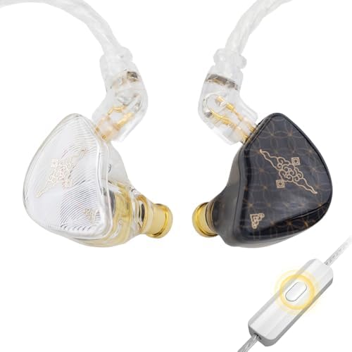 FAAEAL TANGZU Wan’er S.G Hi-Fi Earbuds – Premium Audiophile In-Ear Monitors Featuring 10 mm Dynamic Drivers for Enhanced Audio Clarity, Ergonomic Comfort Fit, Detachable 2-Pin Cable for Customization, Stylish Mixed Color Design, and Integrated Microphone for Effortless Hands-Free Calls and Versatile Listening Experiences
