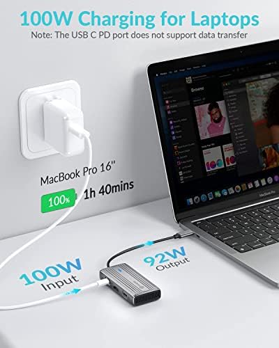 Maximize Your Productivity with the PHIXERO 8-in-1 USB C Adapter: High-Speed 5 Gbps USB 3.0 Hub, 4 K@60 Hz HDMI Output, 1 Gbps Ethernet, 100 W PD Charging, SD/TF Card Reader – Perfect for Mac Book Pro, Air, Surface & More in Sleek Gray Design