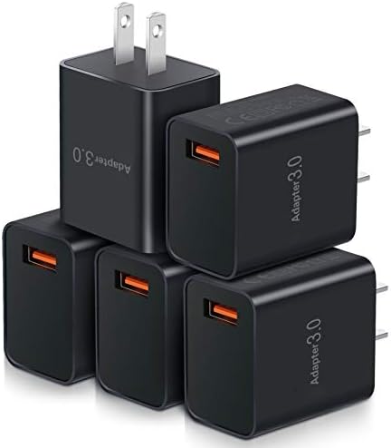 OKRAY 5-Pack USB Charger Block – 18 W Fast Charging 3.0 Wall Plug Adapter for i Phone 16-11, Samsung Galaxy S25/S24, i Pad – Universal Travel Power Solution with Compact Design and Enhanced Device Compatibility