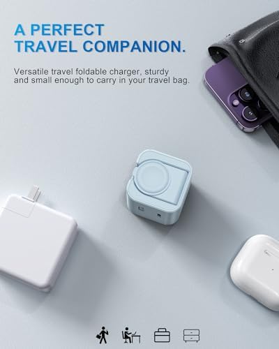 36 W Fast Charging Block for Apple Devices – Dual Port Wall Charger with Built-in Apple Watch Dock, Foldable Design for i Phone & Air Pods – Ultimate Compatibility and Portability for On-the-Go Users