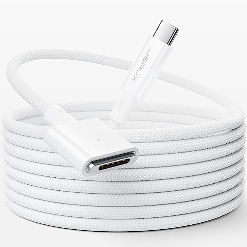 JSAUX 140 W USB-C Magnetic 3-in-1 Charging Cable – 10 FT Durable Nylon Braided Design for Mac Book Air & Pro (2023/2022 M2, 2023 M3/2021 M1) – Rapid Power Delivery & Hassle-Free Connectivity for Home, Office, and Travel Use