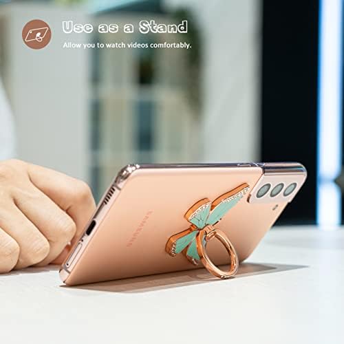 Glitter Butterfly Phone Ring Grip Holder – 360-Degree Rotating Kickstand for i Phone, Samsung Galaxy & Android – Stylish Rhinestone Design for Enhanced Durability and Comfort – Perfect Gift for Women and Girls – Secure Adhesive for Optimal Grip – Versatile Stand for Video Calls, Streaming & More
