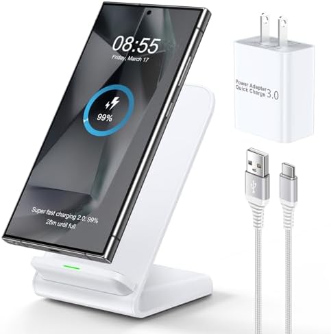 Revolutionize Your Charging Routine with the Pixel Fast Wireless Charging Stand – 15 W Ultra-Fast Charger for Google Pixel 9, 9 Pro XL, Fold 8 Series & Samsung S25 Ultra, Includes 18 W Adapter for Optimized Performance – Sleek Design for Seamless Use at Home or Office, Compatible with Moto razr+ and More