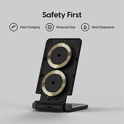 Sleek 15 W Fast Wireless Charging Stand for i Phone 15 Series – Qi-Certified Adjustable Holder Offering Rapid Power Boosts, Non-Slip Grip, and Elegant Black Finish for Effortless Desk or Table Charging – Compatible with i Phone 12 to 15 Pro Max Models – Upgrade Your Charging Setup with Style and Performance