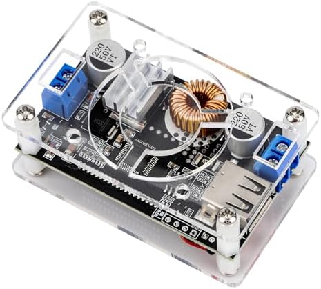 DROK Dual Pack Adjustable DC Voltage Regulator: 24 V to 12 V Step Down Converter with USB Charging Port, Versatile 6 V-32 V Input Range, 5 A Output for Optimal Efficiency and Reliable Power Management Solutions