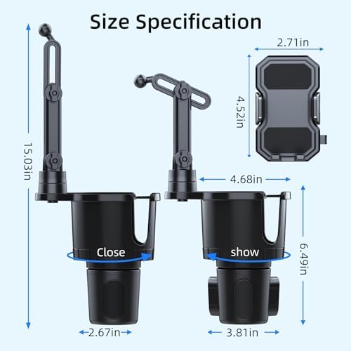 Revolutionary Cup Phone Holder for Vehicles: Secure No-Shake Mount with Adjustable Neck for i Phone & Samsung – Universal Fit for All Cup Sizes, Dual-Function Design for Drinks & Devices – Elevate Safety and Convenience on Every Drive