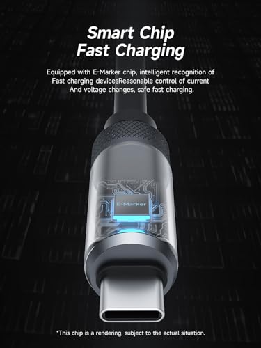 Hagibis 240 W USB C Fast Charging Cable with LED Display – 6.6 Feet Durable Silicone for i Phone 16/15 Pro Max, i Pad, Mac Book Pro – Ultra-Fast 480 Mbps Data Transfer, Flexible Tangle-Free Design for Maximum Performance and Connectivity