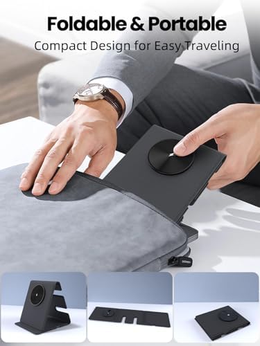 Ultimate 3-in-1 Wireless Charging Station for Apple Devices – Foldable Mag Safe Charger Stand for i Phone 16 Pro Max/15/14, Compatible with Apple Watch & Air Pods – Travel-Friendly Fast Charging Solution with Enhanced Compatibility and Modern Design